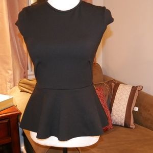 H&M black peplum blouse